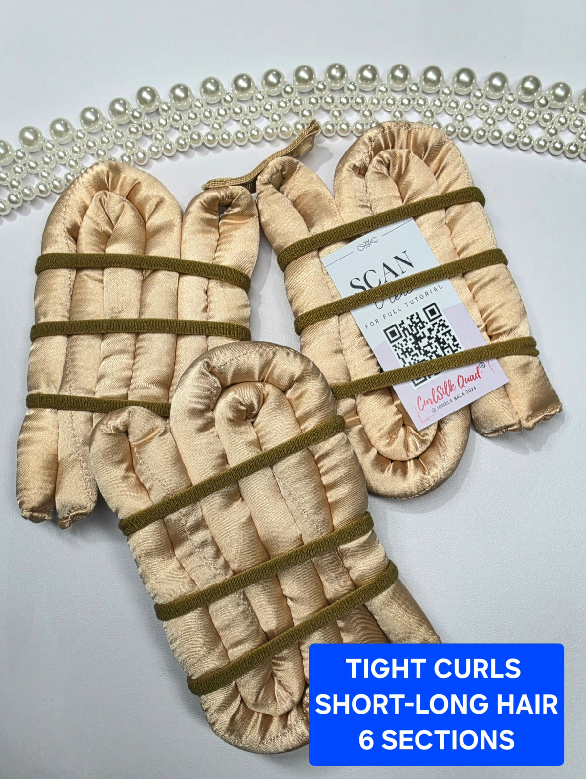 CurlSilk Quad TIGHT CURLS - 6 sections -  THICK, voluminous, SHORT to LONG hair