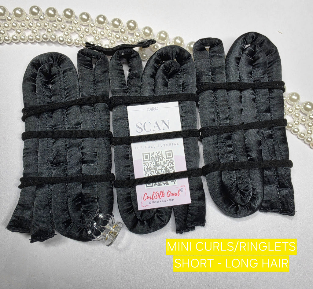CurlSilk Quad MINI CURLS / RINGLETS - 6 sections - for Short to long hair