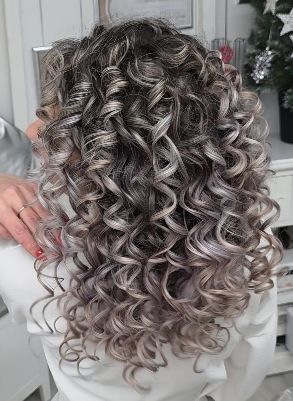 Beige CurlSilk Quad TIGHT CURLS - 4 sections - Short to Long hair