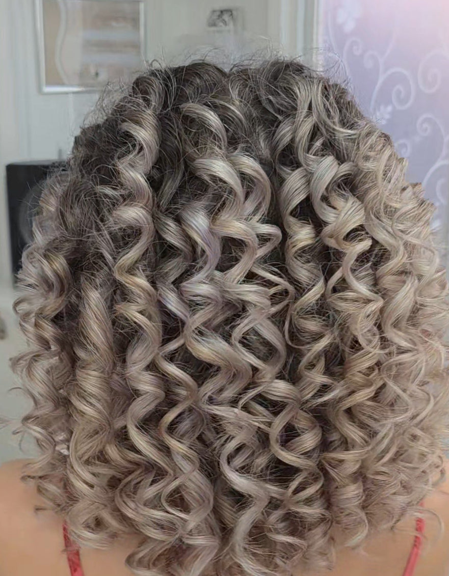 Beige CurlSilk Quad TIGHT CURLS 6 sections - For Short to Long THICK Hair