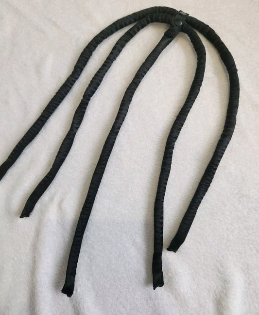 Black CurlSilk Quint (No Scrunchie) - For medium/long THICK Hair (5 Sections)