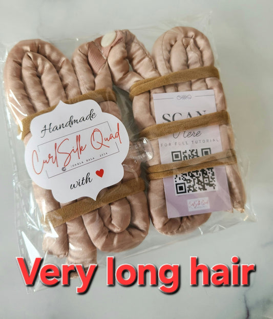 Beige CurlSilk Quad - Heatless Curlers for very long hair