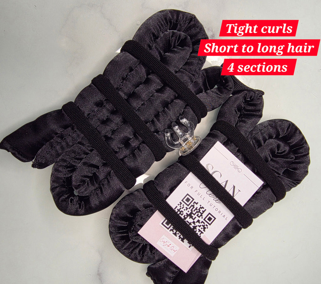 Black CurlSilk Quad TIGHT CURLS - 4 Sections- Short to Long hair