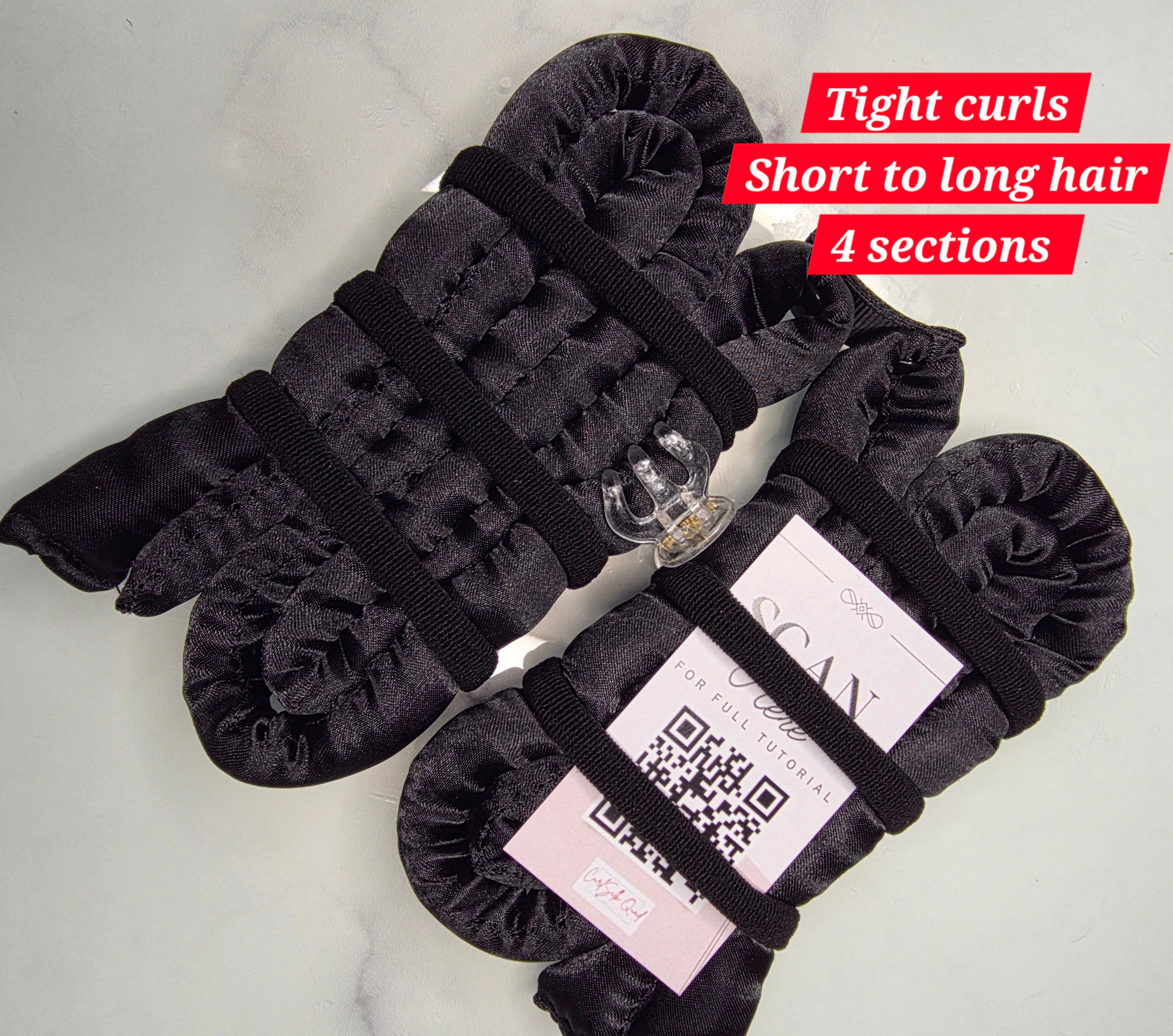 Black CurlSilk Quad TIGHT CURLS - 4 Sections- Short to Long hair