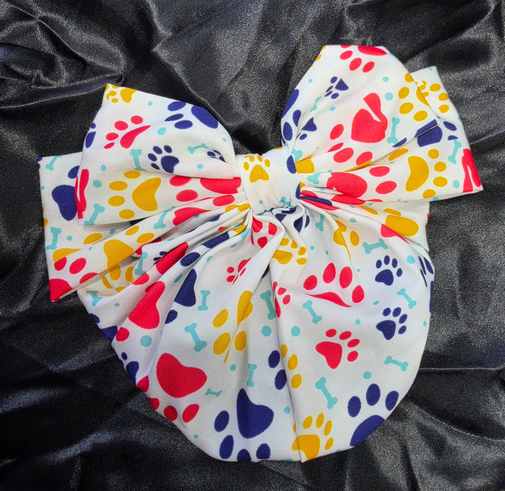 Pow Print Bow hair clip