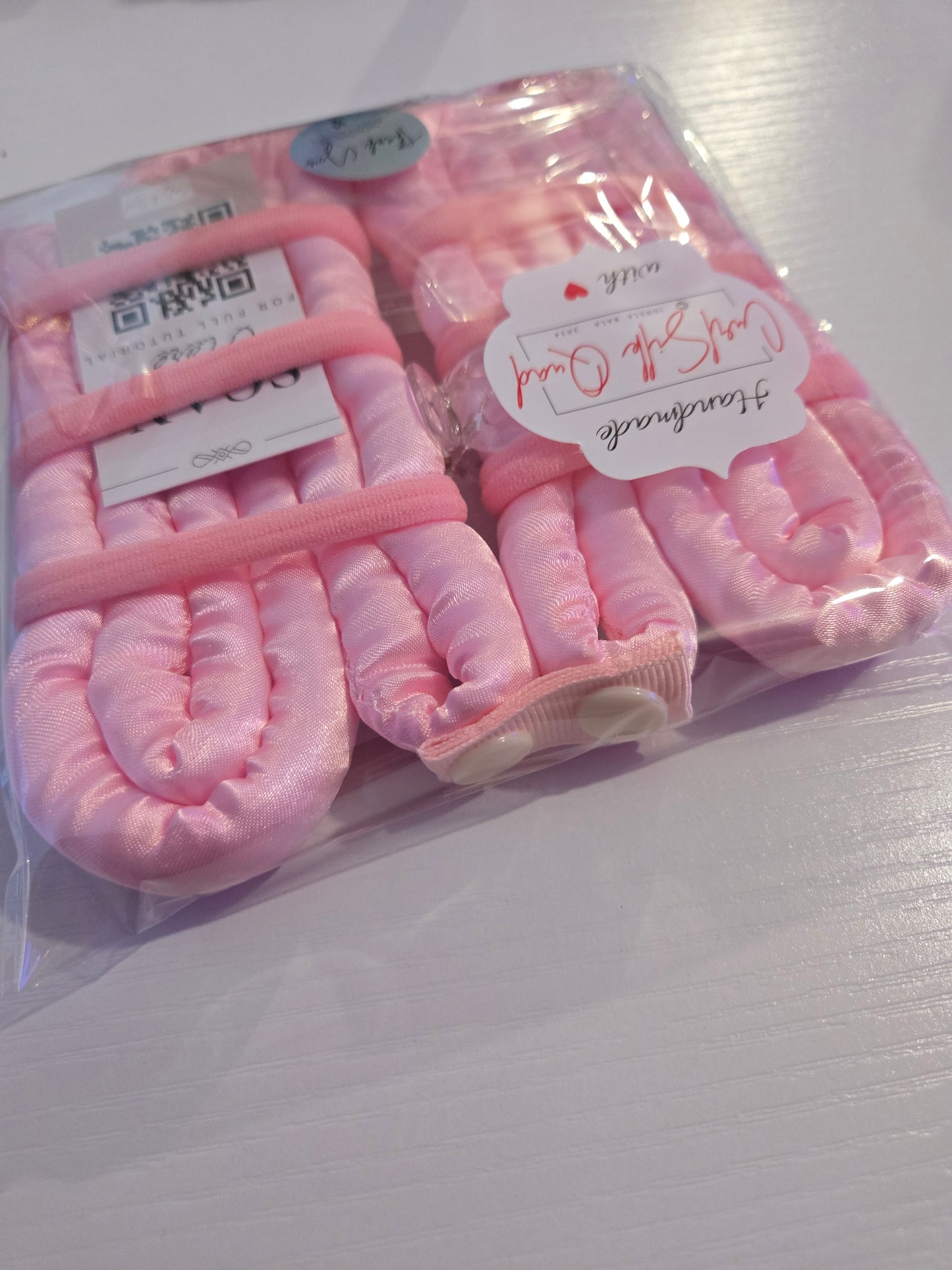 Pink CurlSilk Quad (no scrunchie ) - Heatless Curlers for medium/long hair