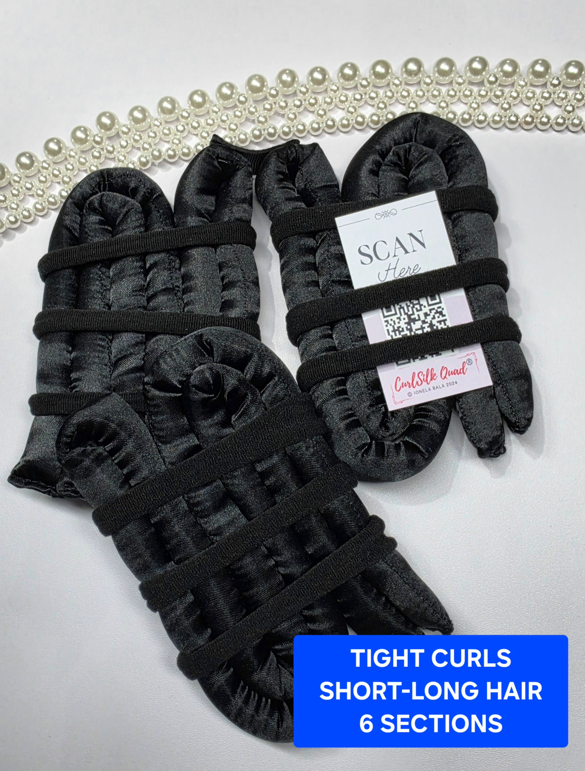 CurlSilk Quad TIGHT CURLS - 6 sections -  THICK, voluminous, SHORT to LONG hair