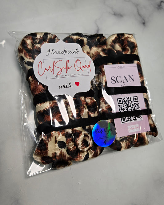 Animal print CurlSilk Quad (no scrunchie ) - Heatless Curlers for medium/long hair