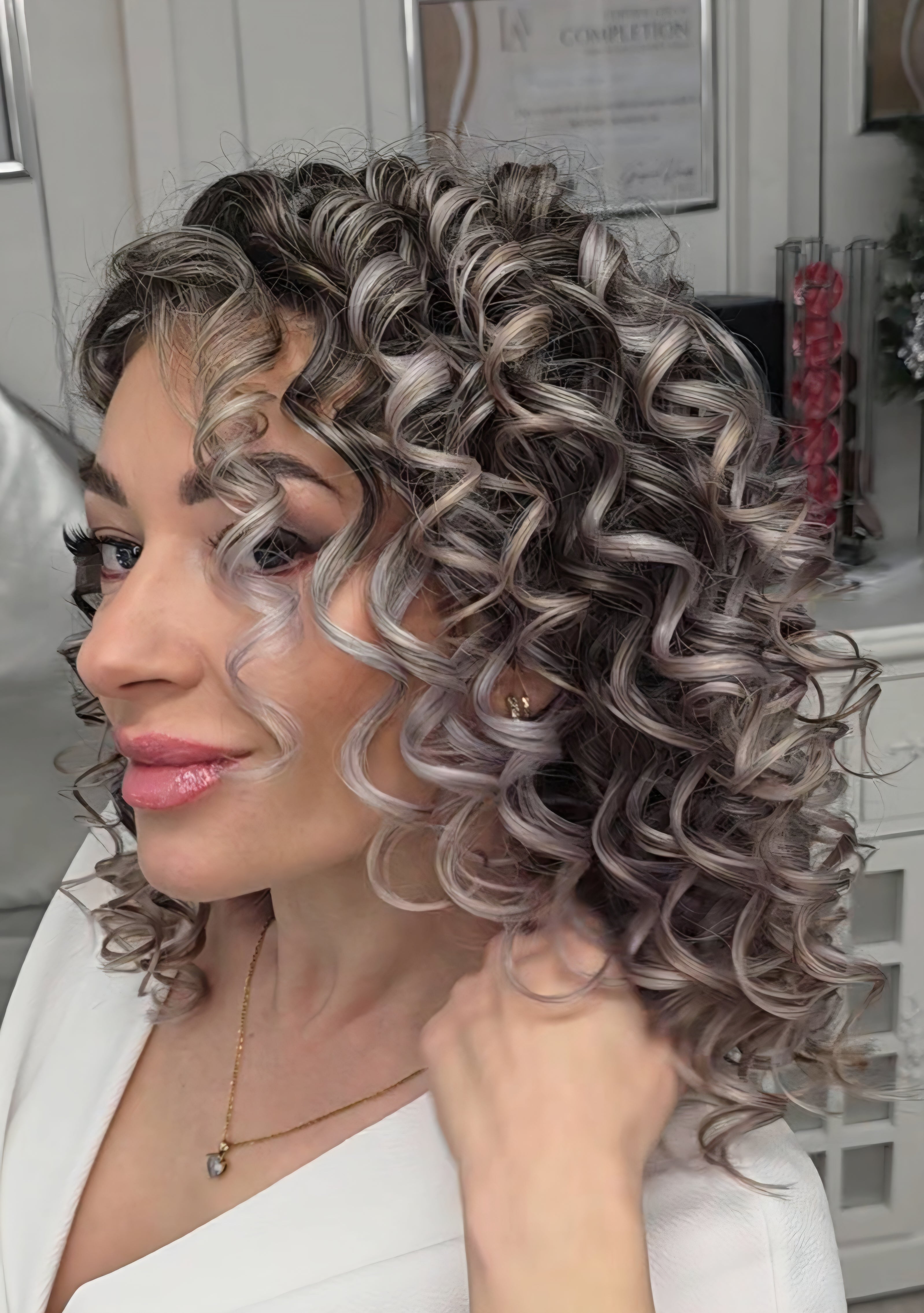 Beige CurlSilk Quad TIGHT CURLS - 4 sections - Short to Long hair