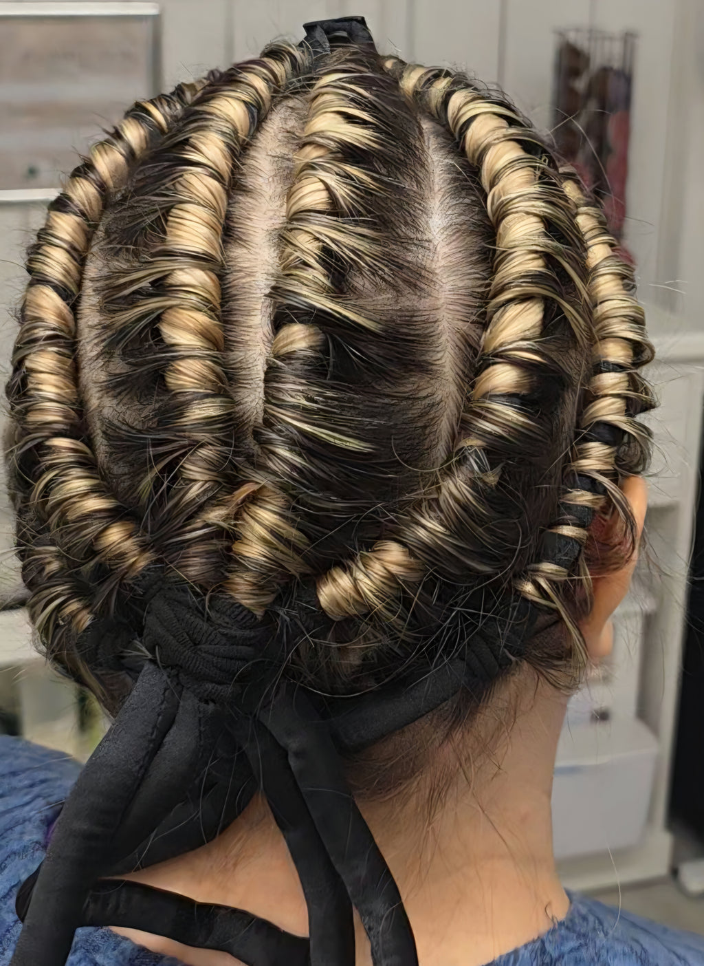 Black CurlSilk Quad MINI CURLS - 6 sections - for Short to long hair