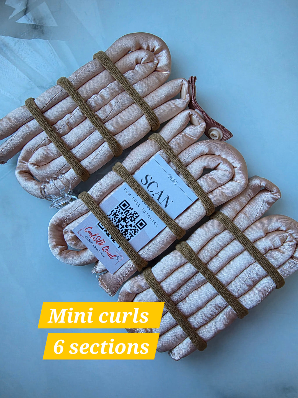 Beige CurlSilk Quad MINI CURLS/RINGLETS - 6 sections for Short to Long hair