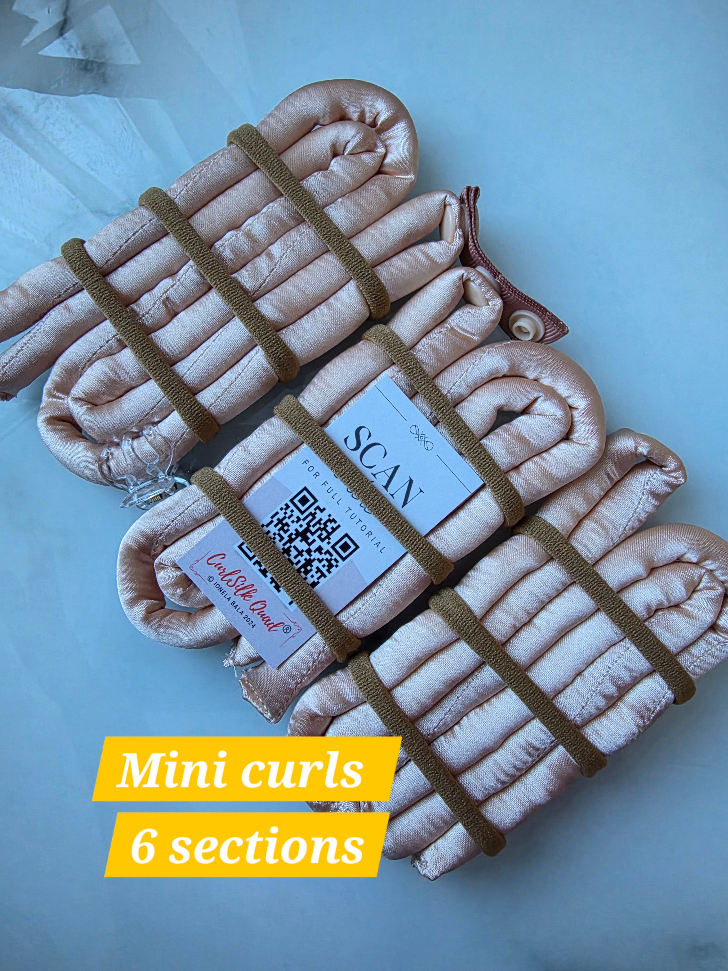 Beige CurlSilk Quad MINI CURLS/RINGLETS - 6 sections for Short to Long hair