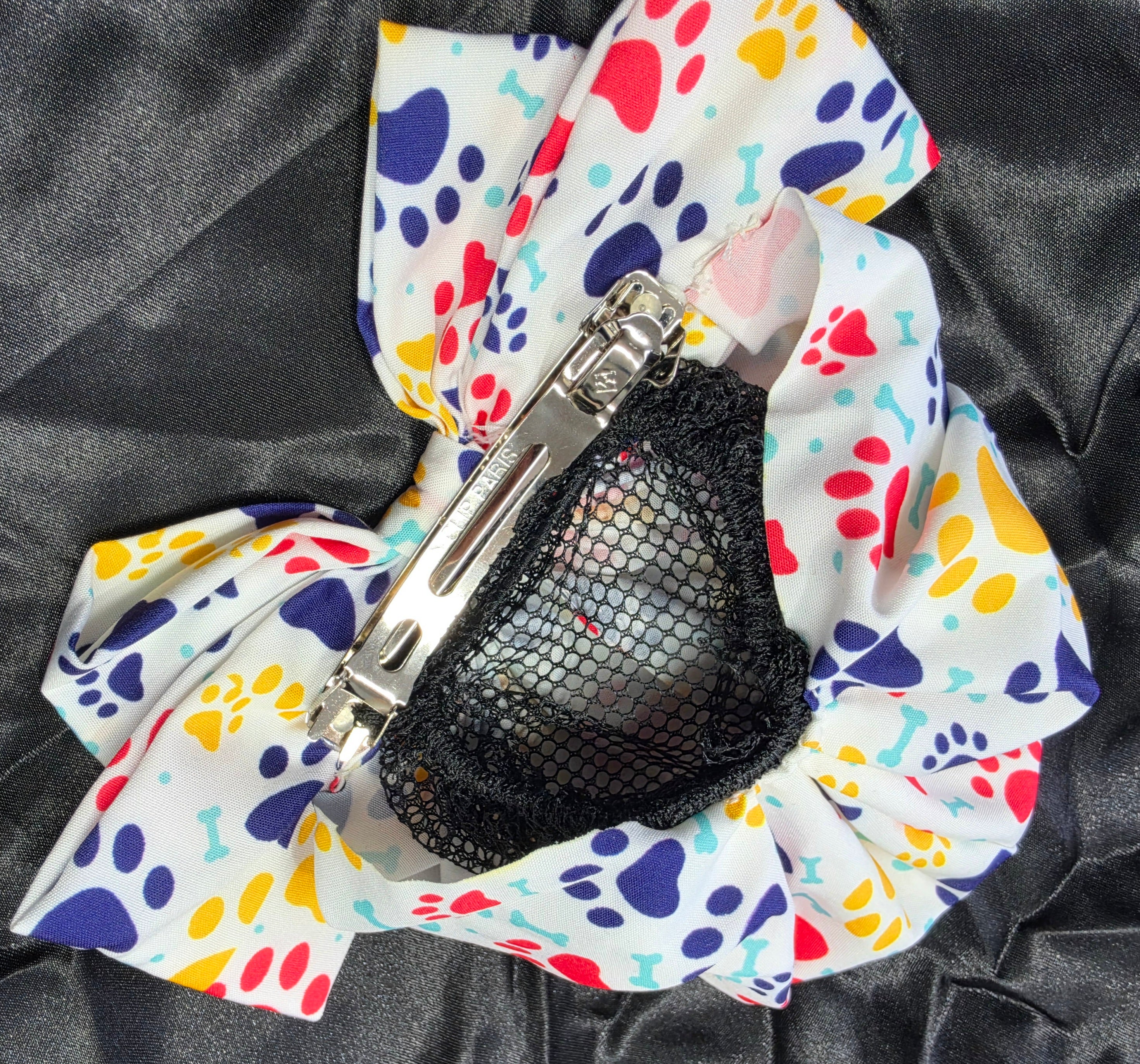 Pow Print Bow hair clip